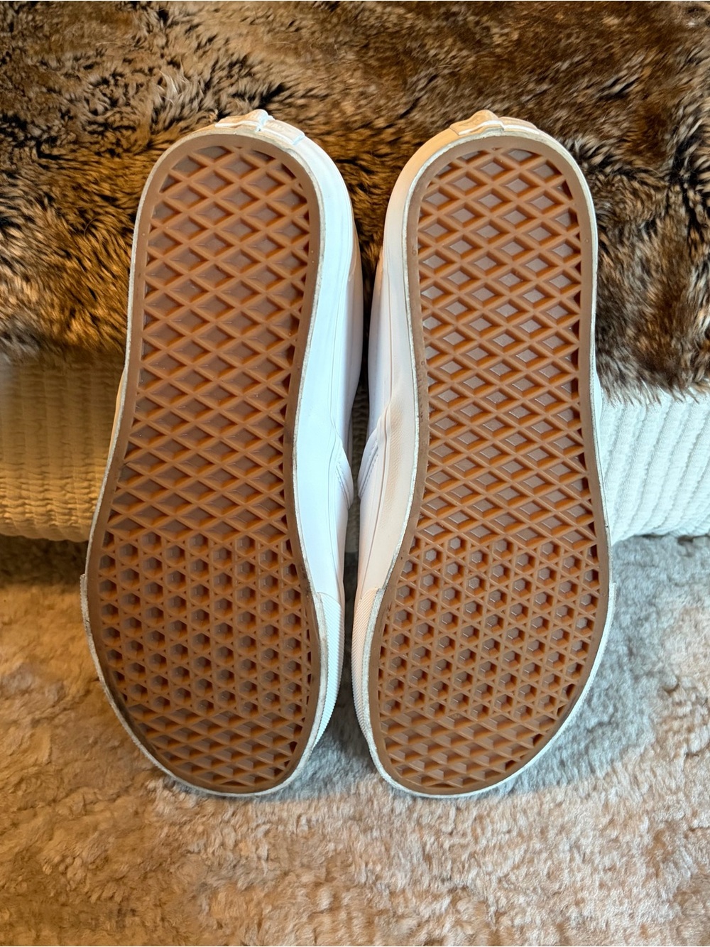 Vans Classic Slip-On Tumble Shoe - White Leather - Women’s Size 11 - Picture 4 of 4